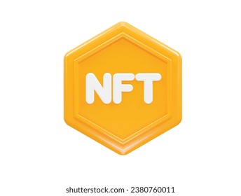 Nft icon illustration 3d rendering transparent element