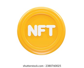 Nft icon illustration 3d rendering transparent element