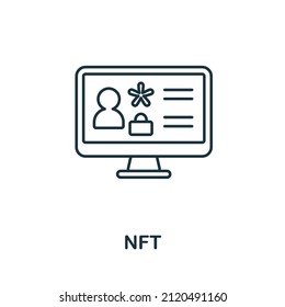 Nft-Symbol. Zeilenelement aus Social Media Marketing Collection Linear Nft Symbol für Webdesign, Infografiken und mehr.