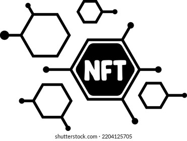 NFT Icon, NFTs Collection, Blockchain, Cryptocurrency, Innovation, Coin . NFT Vector Illustration.