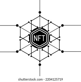 NFT Icon, NFTs Collection, Blockchain, Cryptocurrency, Innovation, Coin . NFT Vector Illustration.