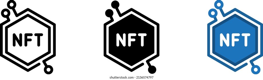 NFT Icon, Non-fungible Token, Vector Illustration