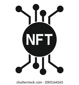 Nft icon simple vector. Token blockchain. Crypto fungible