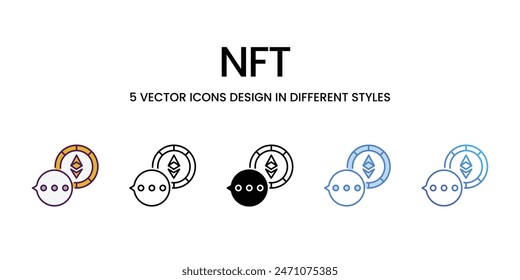 Nft icons vector set stock illustration.
