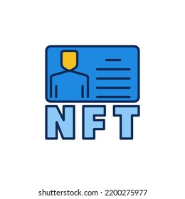 NFT Identity Vektor Nicht fungible Token Konzept farbiges Symbol oder Zeichen