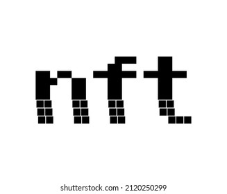 NFT illustration, inscription on white background isolated, non-fungible token