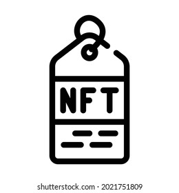 nft label line icon vector. nft label sign. isolated contour symbol black illustration
