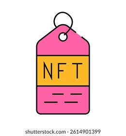 nft label line icon vector. nft label sign. isolated symbol illustration