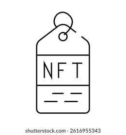 nft label line icon vector. nft label sign. isolated contour symbol black illustration