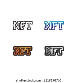 NFT letter and font technology  line icon set Crypto Icon or Logo Symbol vector illustration