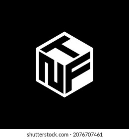 Diseño del logotipo de la letra NFT con fondo negro en el ilustrador, logotipo vectorial estilo moderno de superposición de tipos de letra del alfabeto. diseños de caligrafía para logotipo, afiche, invitación, etc.	