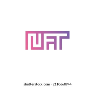 NFT Letter Typhography Initials Monogram Futuristic Modern Logo Design