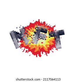 NFT lettering explosion isolated on white background