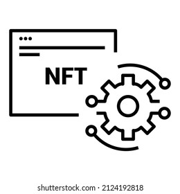 NFT line icon. Crypto art in the internet. Vector illustration