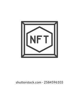 NFT line icon. linear style sign for mobile concept and web design. NFT outline vector icon. Non-fungible token symbol, logo illustration. Vector graphics