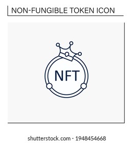 NFT line icon. Non fungible token. Unique digital assets. Assets exist in their own cryptosystems. Cryptocurrency concept. Isolated vector illustration.Editable stroke