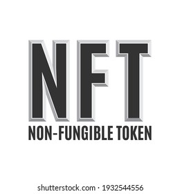 NFT Logo, Non-Fungible Token, NFT Text, NFT Sign, Non-Fungible Token Vector Icon, Digital Currency, Digital Art Transaction, Illustration Background 