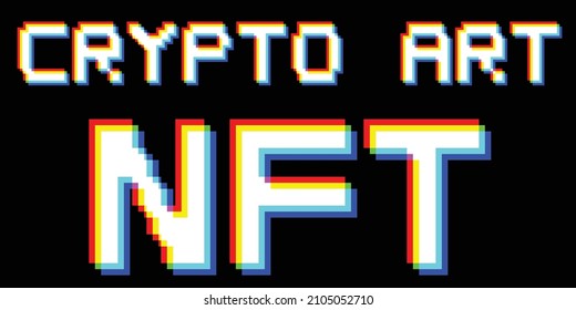 Nft . Modern crypto art background . Vector design logo . Abstract contemporary art . 