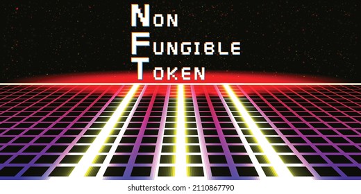 Nft . Modern crypto art background . Vector design logo . Abstract contemporary art . 