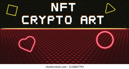 Nft . Modern crypto art background . Vector design logo . Abstract contemporary art . 