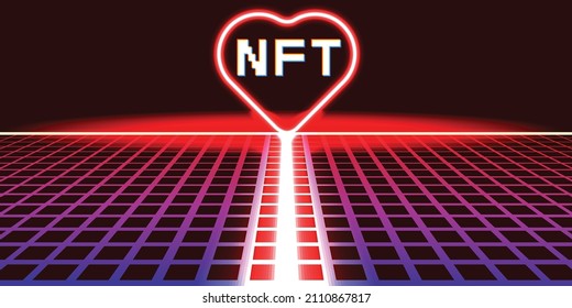 Nft . Modern crypto art background . Vector design logo . Abstract contemporary art . 
