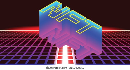 Nft . Modern crypto art background . Vector design logo . Abstract contemporary art . 
