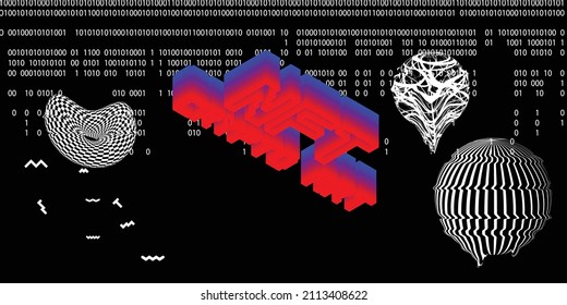 Nft . Modern crypto art background . Vector design logo . Abstract contemporary art . 