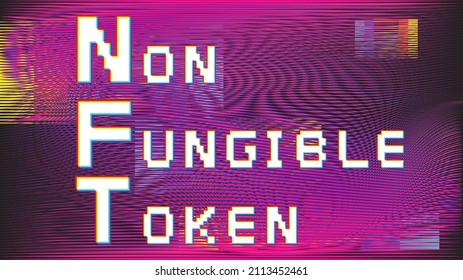 Nft . Modern crypto art background . Vector design composition with various geometric shapes . Abstract contemporary art . New modernism .