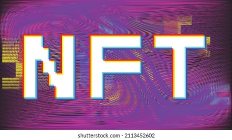 Nft . Modern crypto art background . Vector design composition with various geometric shapes . Abstract contemporary art . New modernism .