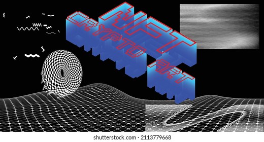 Nft . Modern crypto art background . Vector design logo . Abstract contemporary art . 