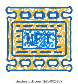 nft movies doodle icon sketch vector. nft movies sign. isolated symbol illustration