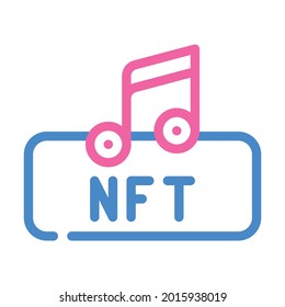nft and music color icon vector. nft and music sign. isolated symbol illustration
