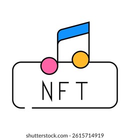 nft and music line icon vector. nft and music sign. isolated symbol illustration