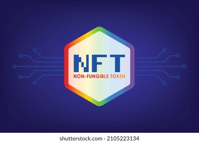 NFT non fungible token concept , Modern business art NFT