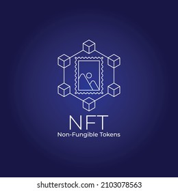 Nft - non fungible token icon vector logo design concept