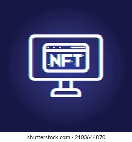Nft - non fungible token icon vector logo design concept