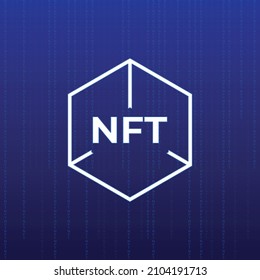 Nft - non fungible token icon vector logo design concept