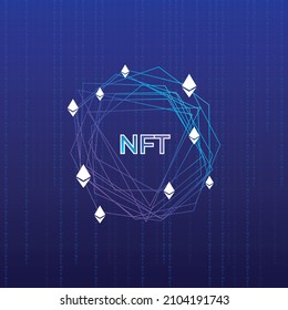 Nft - non fungible token icon vector logo design concept