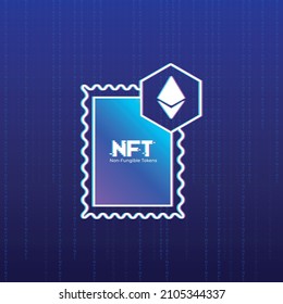 Nft - non fungible token icon vector logo design concept