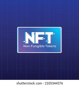 Nft - non fungible token icon vector logo design concept