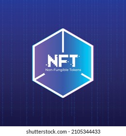 Nft - non fungible token icon vector logo design concept