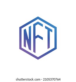 Nft - Non Fungible Token Icon Vector Logo Design Concept