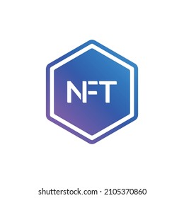 Nft - non fungible token icon vector logo design concept