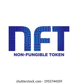 NFT Non Fungible Token Logo Header Banner Vector Illustration. Digital Art Concept.