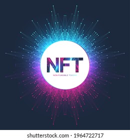 NFT non fungible token. Non-fungible tokens icon covering concept NFT. High-tech technology symbol logo vector