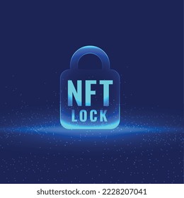 NFT non fungible token secure trading concept background vector 