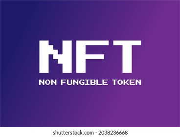 NFT or Non Fungible Tokens in 8-Bit Pixel Style
