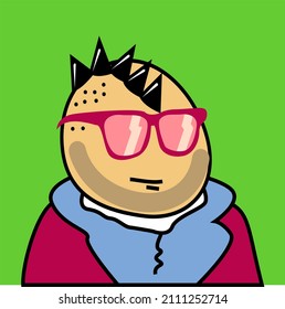 NFT (non-fungible token) 2D design that can be used as a profile photo and more