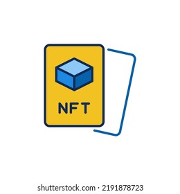 NFT Tarjeta Token no fungible Icono o signo coloreado de concepto vectorial