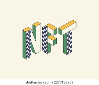 NFT nonfungible token, crypto currency technology 3D Illustration.